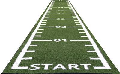 Piste en gazon - 10m x 1m Vert - Curled (poils courts)